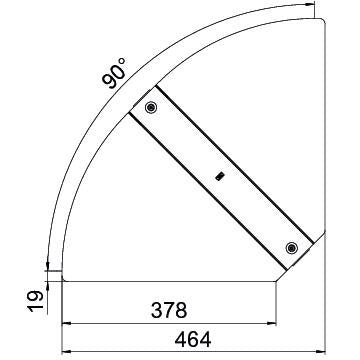 OBO Bettermann - Deckel Bogen für Kabeltragsystem Deckel für Bogen RBD W 400 A4 winkelverst. B400mm