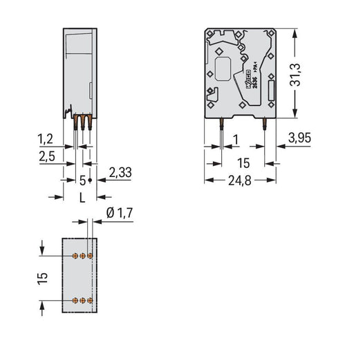 WAGO - Leiterplattenklemme 2636-3101/000-004 16mm² − 100 Stück