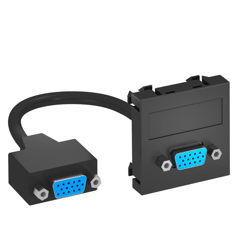 OBO Bettermann - Einsatz/Abdeckung für Kommunikationstechnik Multimediaträger VGA MTG-VGA F SWGR1 45x45mm sw-gr