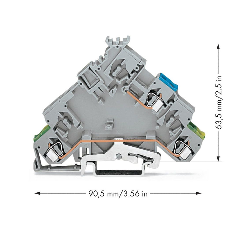 WAGO - Initiator/Aktor-Reihenklemme Aktorenklemme 280-593 0,08-2,5mmq grau − 10 Stück