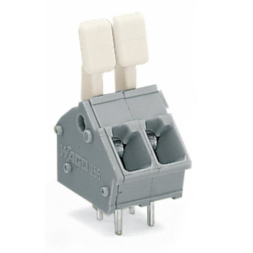 WAGO - Leiterplattenklemme 256-412/333-000 Drücker,2,5 mm²,grau − 15 Stück