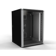 Enoc - Netzwerkgehäuse Wandschrank 15HE 3tlg. sw Wr2 15-66-S 19"600x600x801mm
