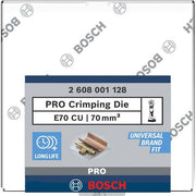 Bosch - Einsatz für Presswerkzeug Kabelschuhe/Verbinder, Aderendhülsen, Schirmanschluss PRO Presseinsatz, E70 CU, 2608001128 70 mm², Kupfere