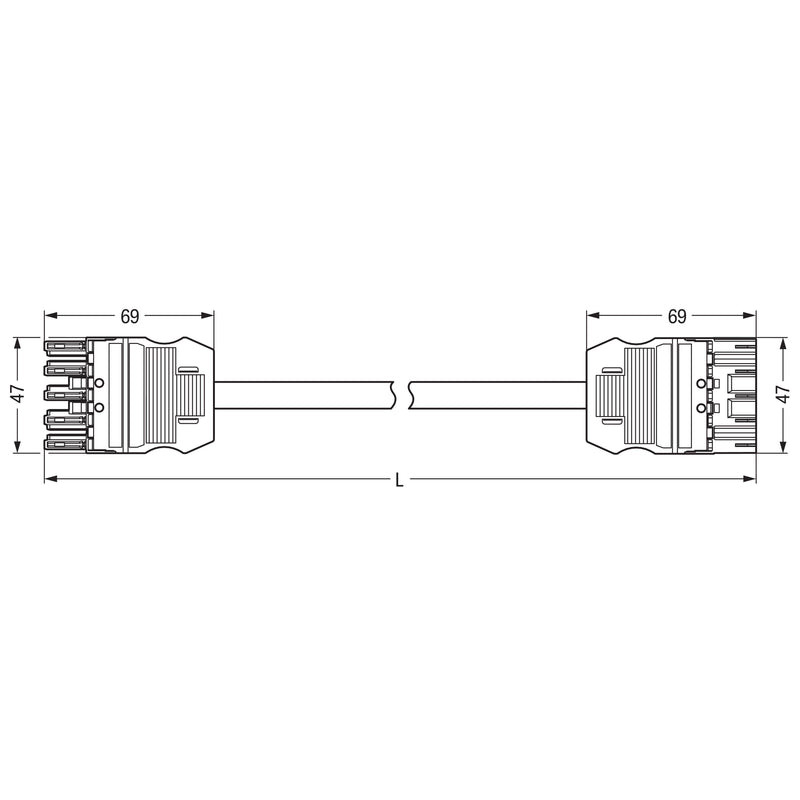 WAGO - Konfektionierte Leitung für steckbare Gebäudeinstallation konfekt.Verbindungsleitung 771-9995/006-105 Eca,Buchse Stecker