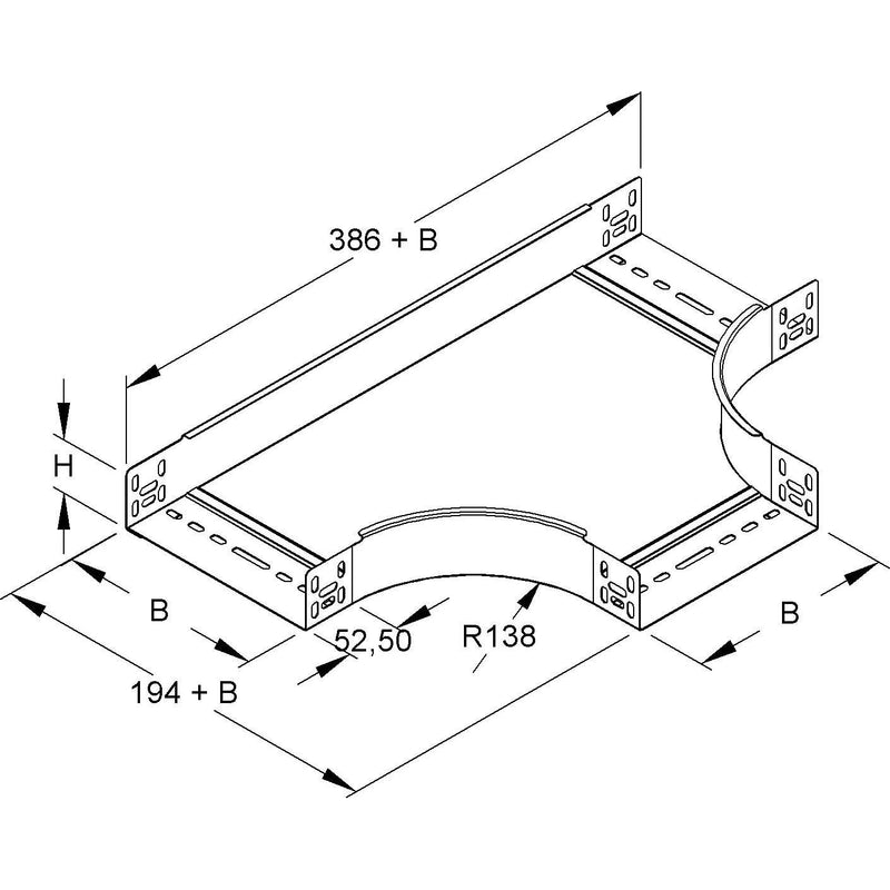 Niedax - T-Stück für Kabelrinne T-Stück RTS 60.150 F