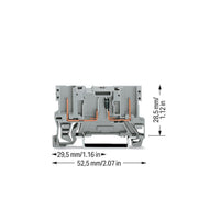 WAGO - Bauelement-Reihenklemme 2-Pin-Bauelement-Basiskle. 769-228/281-411 Anode rechts,grau − 100 Stück