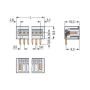 WAGO - Leiterplattensteckverbinder THT-Stiftleiste Lötstift 734-173 1,0x1,0,abgew.,lgr − 100 Stück