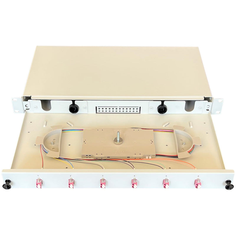 Paschke - Patchpanel LWL Spleissbox ausziehbar 19" 443305-06SA 6x LCd OM4 PINK