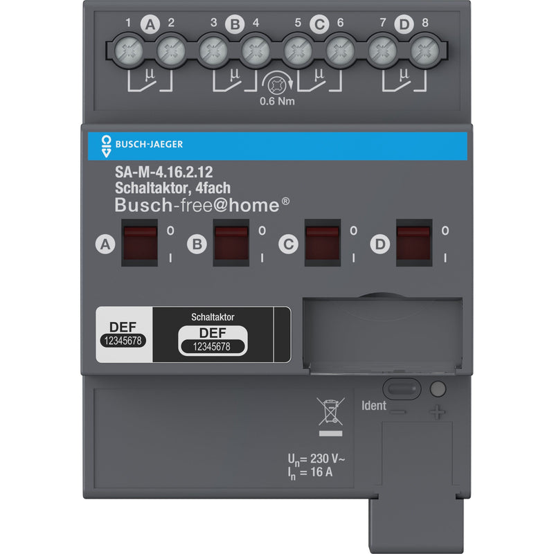 Busch-Jaeger - Bussystem-Schaltaktor Schaltaktor,4-fach 16 A SA-M-4.16.2.12 REG