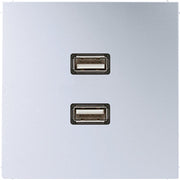 Jung - Multifunktions-Anschlussdose Multimedia-Anschluss alu MA AL 1153 2 x USB m.Tragring