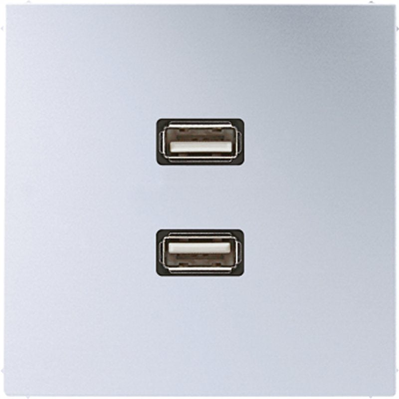 Jung - Multifunktions-Anschlussdose Multimedia-Anschluss alu MA AL 1153 2 x USB m.Tragring