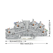 WAGO - Installations-Etagenklemme Installationsetagenklemme 2203-6640 2,5 mm² mit Drücker − 50 Stück