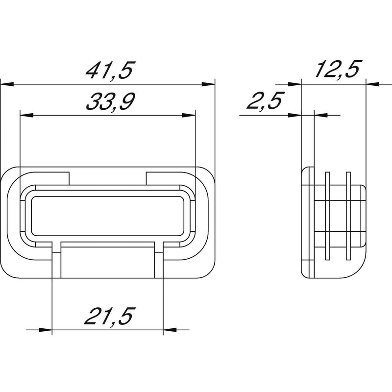 OBO Bettermann - Schutzkappe/Abdeckung für Stiel/Profilschiene Endkappe MS4121 EK 41x21mm, PE − 50 Stück