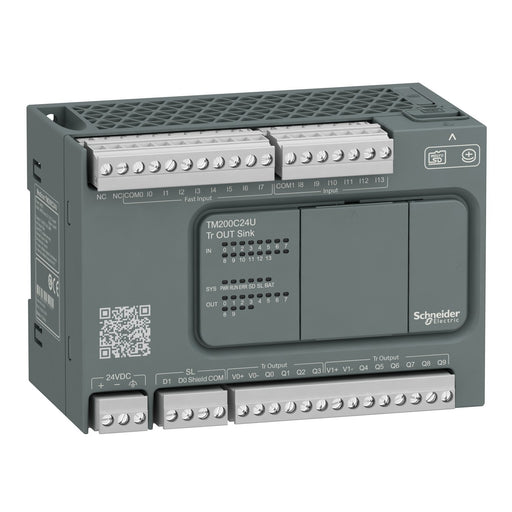 Schneider Electric - SPS-Grundgerät M200 24I/O, Dc24, 14 In, TM200C24U 10 Out Tr. Npn − 1 Stück