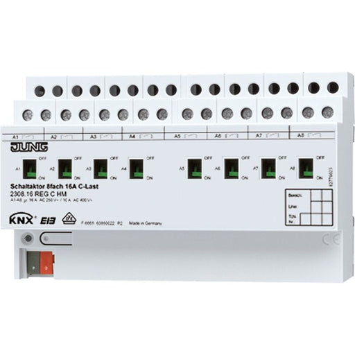 Jung - Bussystem-Schaltaktor KNX Schaltaktor 8-fach 2308.16 REGCHM C-Last