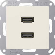 Jung - Multifunktions-Anschlussdose Multimedia-Anschluss ws MA A 1133 2 x HDMI m.Tragring