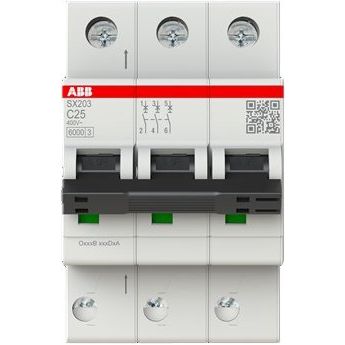 ABB Stotz S&J - Leitungsschutzschalter Sicherungsautomat Flexline SX203-C25 6kA, 25A,3P