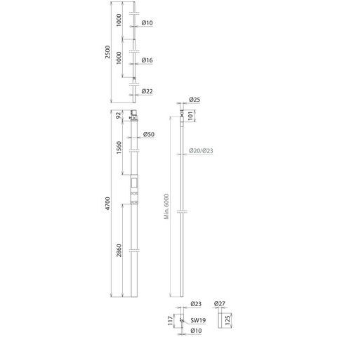 DEHN - Fangeinrichtung für Blitzschutz Fangeinrichtung HVI 23 L6M S #819438 R4700IPRFS2500 GFKAL