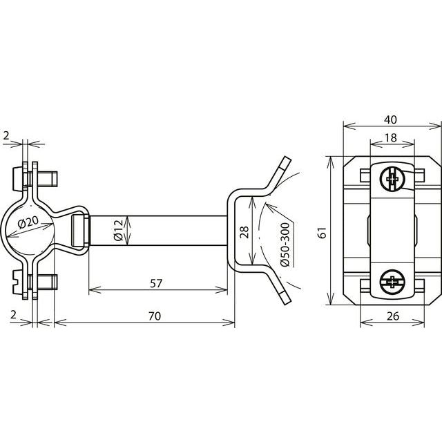 DEHN - Leitungshalter für Blitzschutz HVI-Ex LHZS20EXP70SBBV2A P70 holder NIRO