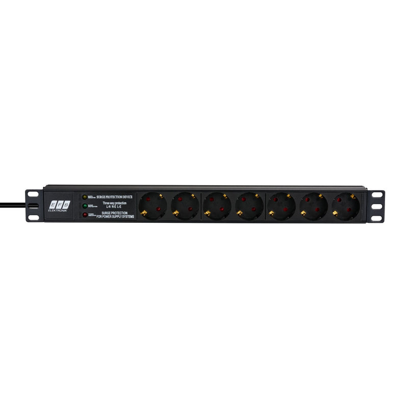 EFB-Elektronik - Mehrfachsteckdose Steckdosenleiste EK631DE.3 19 zoll, 1HE, sw
