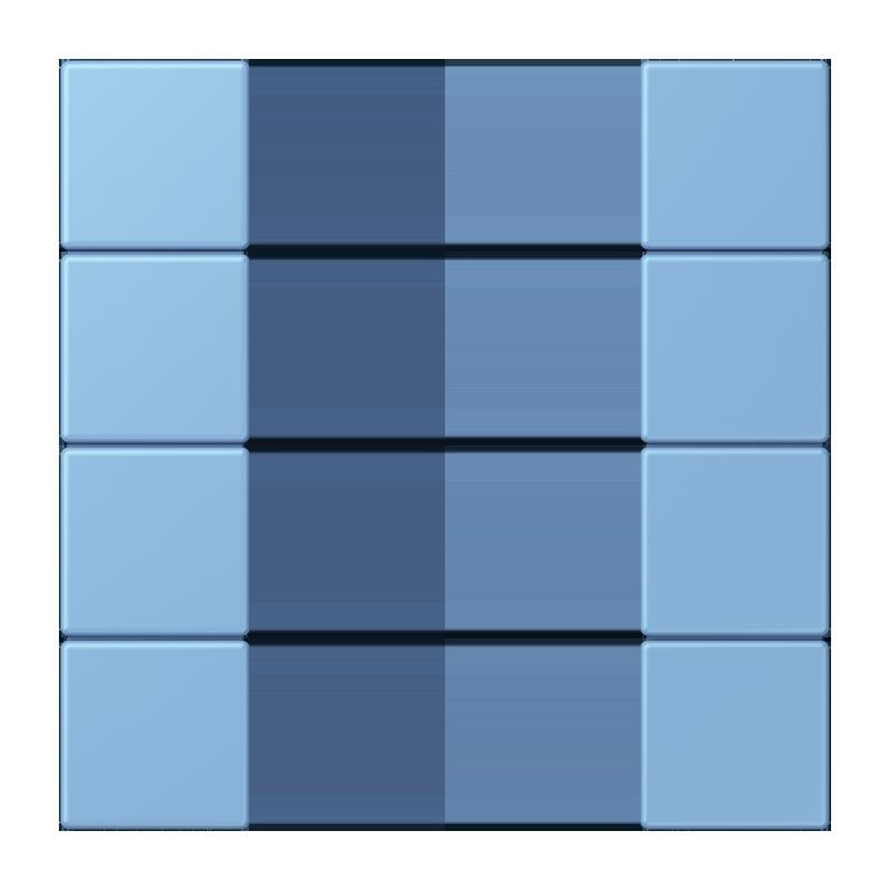 Jung - Abdeckung/Bedienelement für Installationsschalterprogramme Tastensatz 4fach LC 504 TSA 256 bleu ceruleen 59