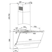 Amica - Dunstabzugshaube Kaminhaube KHF 684 611 S StripeX,80cm