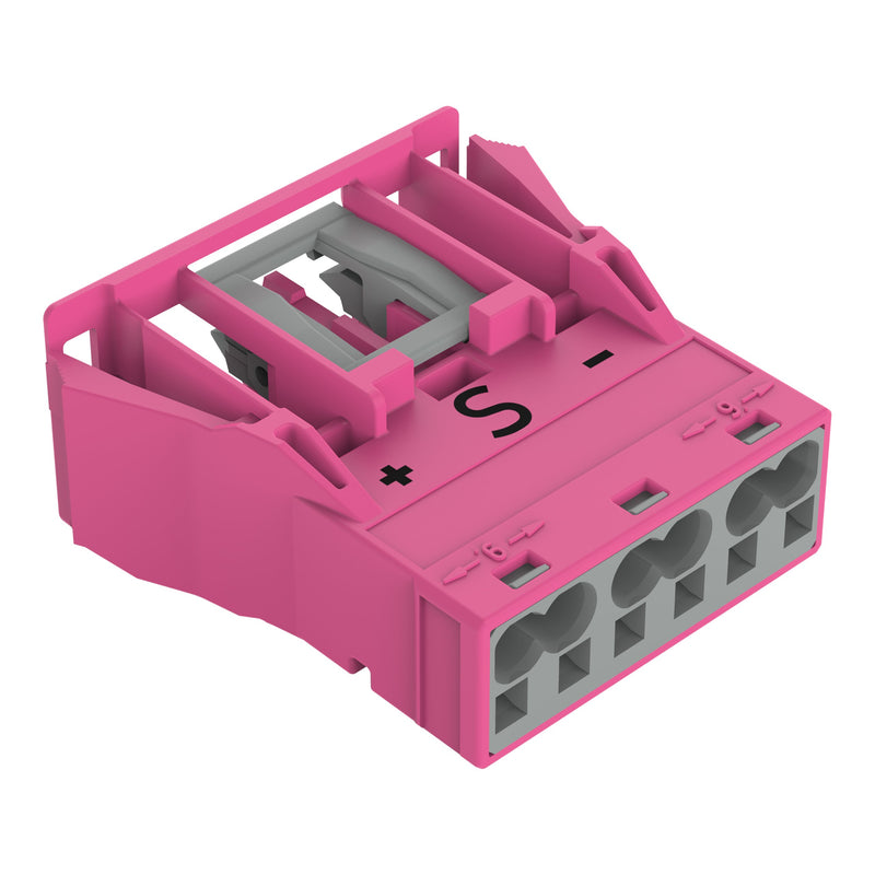 WAGO - Geräteanschluss für steckbare Gebäudeinstallation Snap-In-Buchse 770-783/082-000 3-polig,Kod. B,pink − 100 Stück
