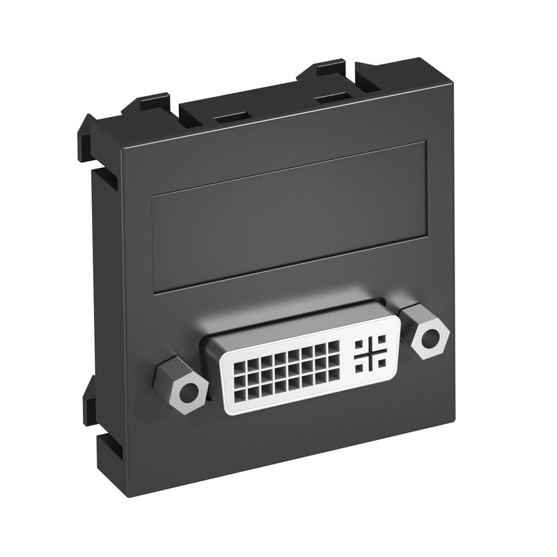 OBO Bettermann - Einsatz/Abdeckung für Kommunikationstechnik Multimediaträger DVI MTG-DVI S SWGR1 45x45mm sw-gr