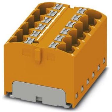Phoenix Contact - Durchgangs-Reihenklemme Verteilerblock PTFIX 12X4-FE 32A, 0,2-6qmm, sw/ge − 8 Stück