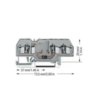 WAGO - Bauelement-Reihenklemme Diodenklemme 281-673/281-410 3L, 1N4007 − 50 Stück