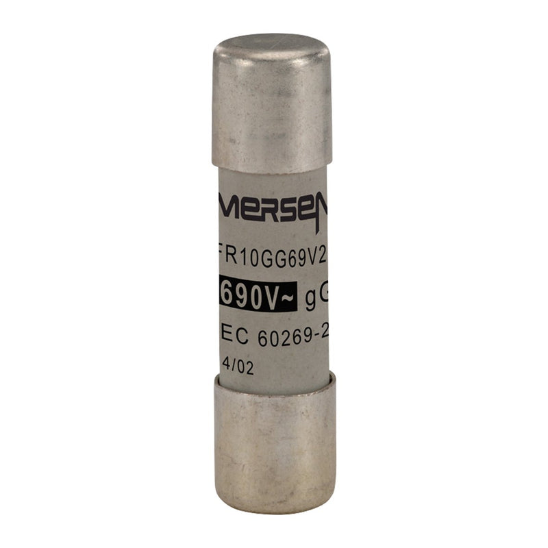 Mersen - Zylindrische Sicherung Sicherungseinsatz zyl. FR10GG69V2 10x38 gG 2A/690V − 10 Stück