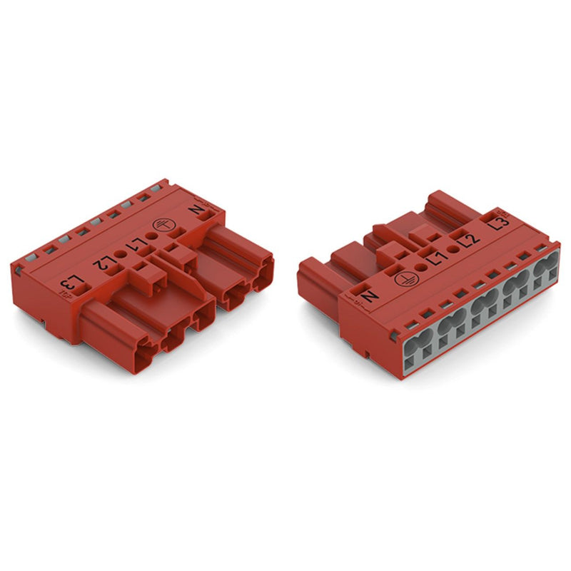 WAGO - Steckverbinder für steckbare Gebäudeinstallation Stecker 5-polig 770-1315 Kod. P,rot − 50 Stück