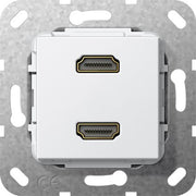 Gira - Einsatz/Abdeckung für Kommunikationstechnik HDMI 2fach Kabelpeitsche 567203 rws