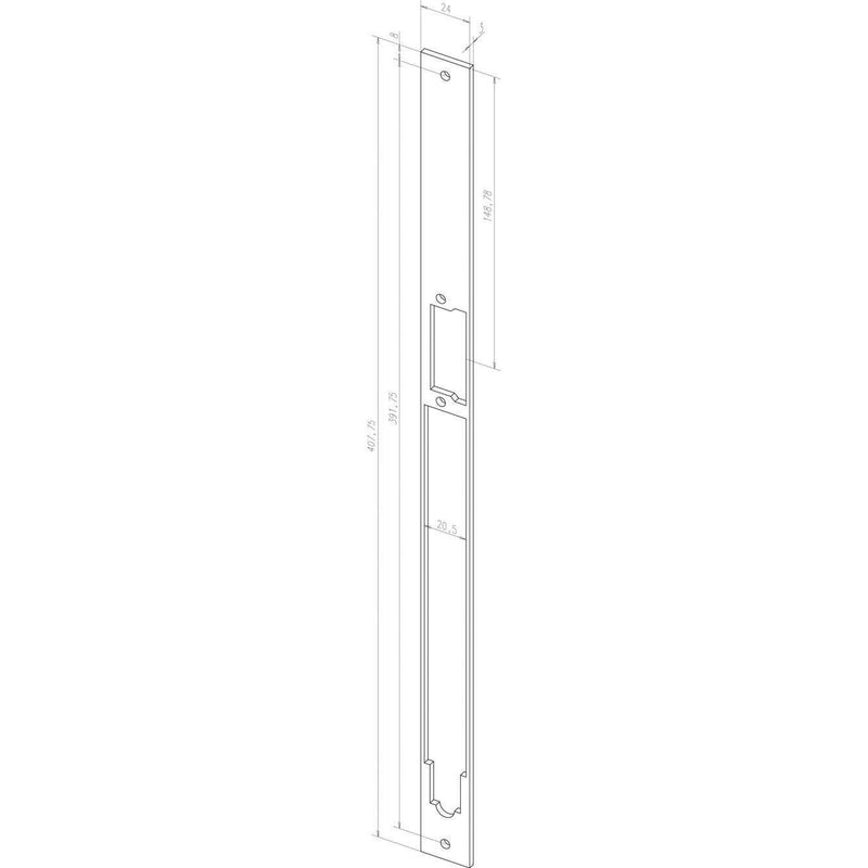 Assa Abloy effeff - Elektrischer Türöffner Renovierungsdistanzblech Z65-34A35----01 408x24x3mm
