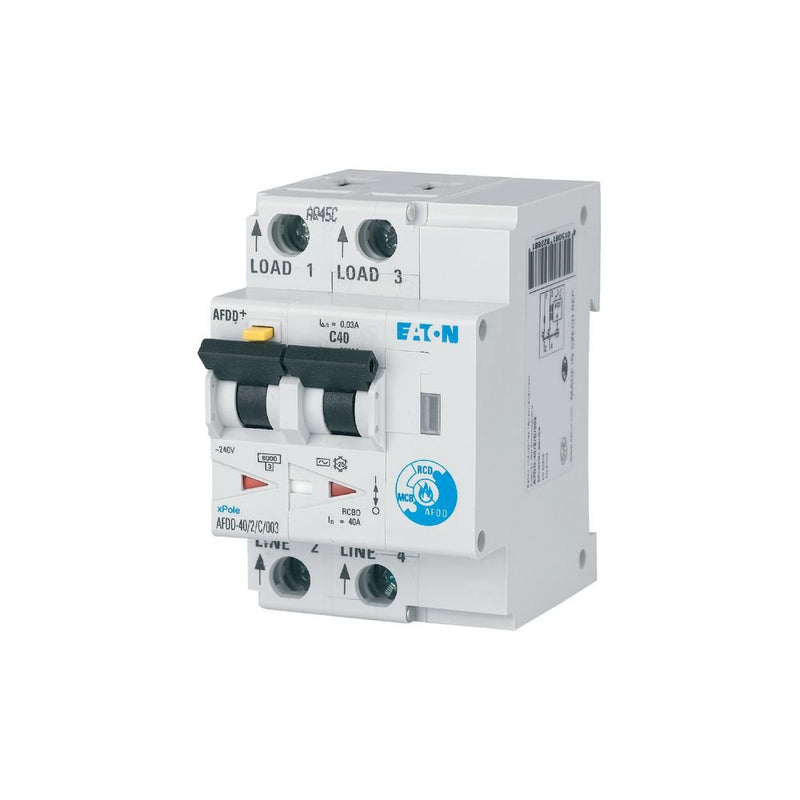 Eaton - Kombination FI-Schalter/Leitungsschutzschalter mit Zusatzeinrichtung Brandschutzschalter AFDD-40/2/C/003-A C, 40 A, Typ A