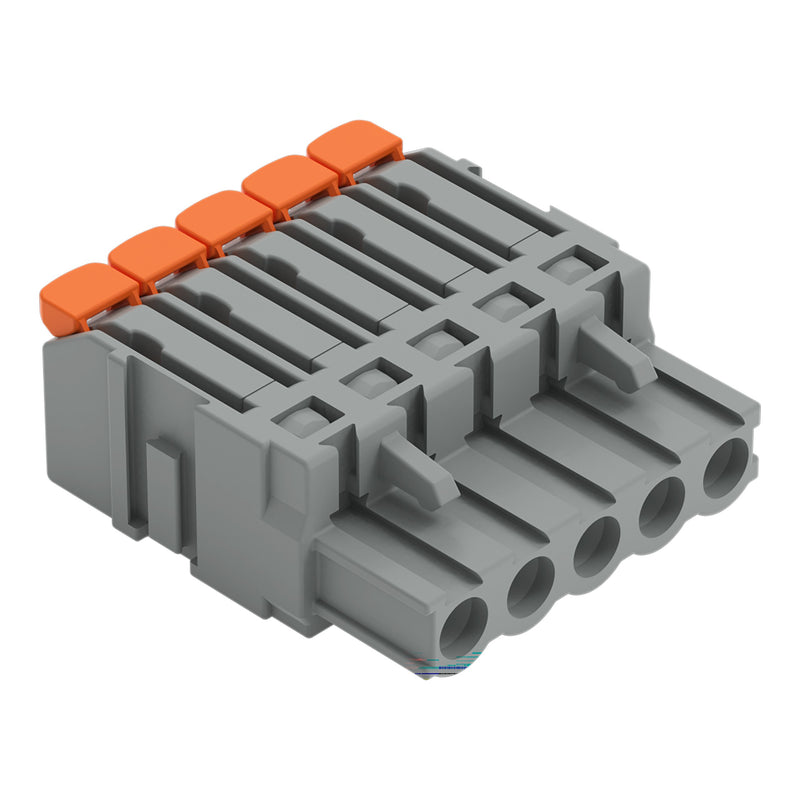 WAGO - Kabelsteckverbinder für Leiterplattensteckverbinder 1-Leiter-Federleiste,Hebel 2231-1105/327-000 PushinCAGECLAMP,grau − 50 Stück