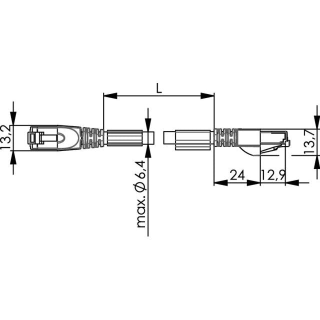 Telegärtner - Patchkabel Kupfer Patchk.S/FTP Cat.6A 100017307 gn 1,0m PUR STX UL