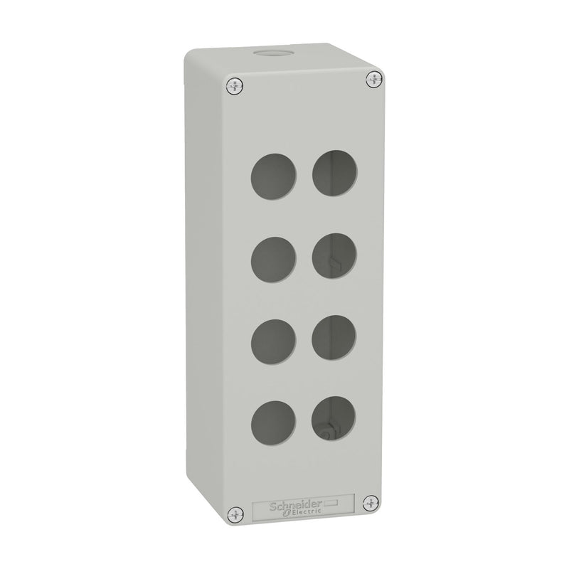 Schneider Electric - Gehäuse für Befehls- und Meldegeräte Leergehäuse XAP, Metall XAPD4508 grau, für 8x22mm