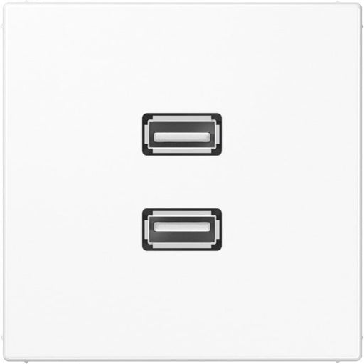 Jung - Multifunktions-Anschlussdose Multimedia-Anschluss aws MA LS 1153 WW 2 x USB m.Tragring