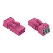 WAGO - Steckverbinder für steckbare Gebäudeinstallation Stecker 3-polig 890-293/082-000 pink − 50 Stück