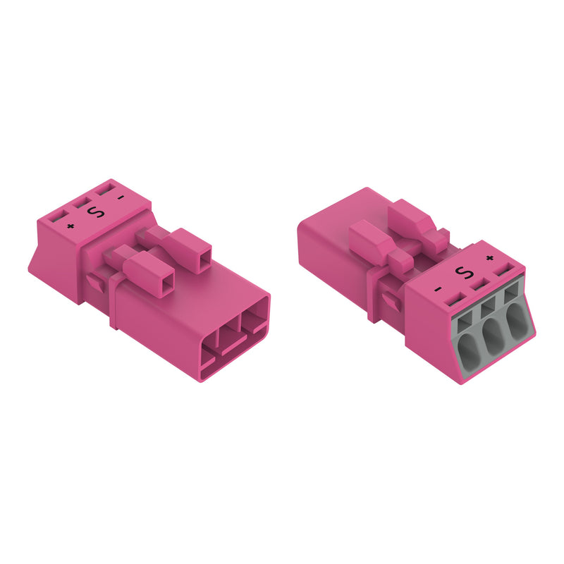 WAGO - Steckverbinder für steckbare Gebäudeinstallation Stecker 3-polig 890-293/082-000 pink − 50 Stück