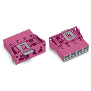 WAGO - Geräteanschluss für steckbare Gebäudeinstallation Snap-In-Stecker 770-794 4-polig,Kod. B,pink − 100 Stück