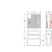 uesa - Gehäuse/Schaltschrank (leer) Normschrank IP44 A100-M-850 850x785x320mm