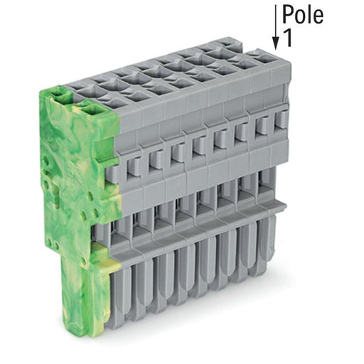 WAGO - Ein- und mehrpolige Klemmenleiste 1-Leiter-Federleiste 769-109/000-037 4mm²,gr/gn-ge − 25 Stück