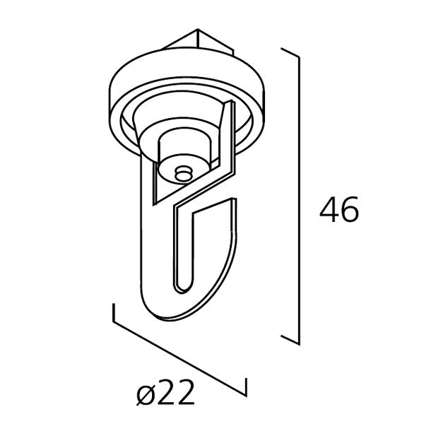 LTS Licht&Leuchten - Mechanisches Zubehör/Ersatzteile für Leuchten Universal-Haken EU 36 sw-99-067-2