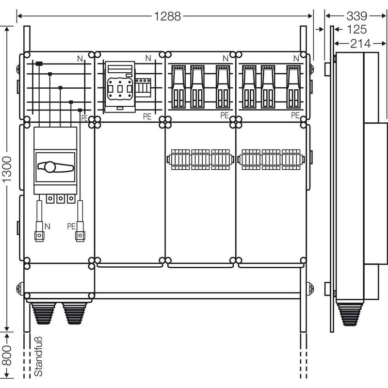 Hensel - Verteilerschrank für Energieversorgung Ladeverteiler Mi EV 43kW 6001 b. z. 6 Ladepunkte