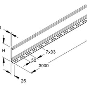 Niedax - Trennwand für Kabeltragsystem Trennsteg RW 100-2.0 S 3m, m.Systemlochung − 3 Meter