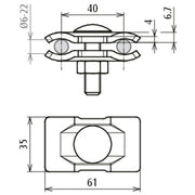 DEHN - Verbinder für Blitzschutz Parallelverbinder PV622FRM10X40STBLANK St/blank