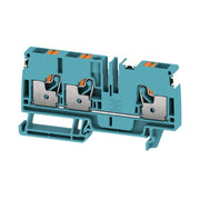 Weidmüller - Durchgangs-Reihenklemme Klemme A3C 6 DL BL PUSH IN, 6 mm² − 50 Stück