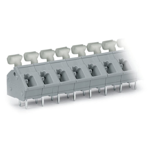 WAGO - Leiterplattenklemme 256-516/334-000 Drücker,2,5 mm²,grau − 10 Stück